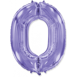 Воздушный шар фольгированный "Цифра 0. Сиреневый" (Испания) 102 см.