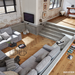 Паркетная доска PS 500 Meister Дуб витал Легкое морение 8811 в интерьере