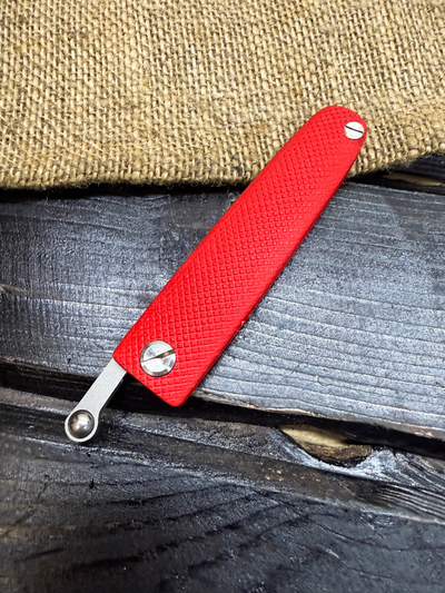 Фрикционный складной нож Скин-ду Малый сталь ELMAX, рукоять G10 красный