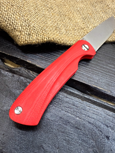 Фрикционный складной нож Микрос+ сталь VG-10, рукоять G10, цвет красный