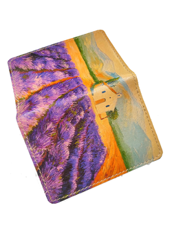 Обложка на автодокументы с принтом по мотивам картины Анаит Варданян "Лавандовое поле"