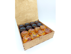 Шашки из ювелирной смолы с янтарем