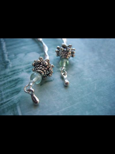 Серьги с флюоритами "Сказка у истоков ручья..."