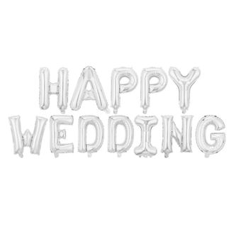 Буквы "Happy Wedding" серебро