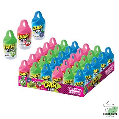 Карамель 5г CRAZY FUN в виде кольца с пудрой 62313