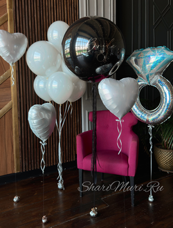 Набор шаров на девичник Кольцо с бриллиантом