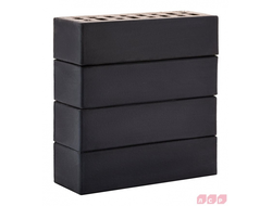 Клинкерный кирпич облицовочный пустотелый ЛСР Рейкьявик чёрный матовый гладкий 250х85х65 мм