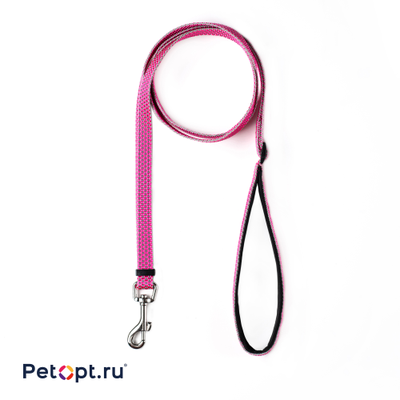 Поводок для собак " PetOpt " L 25 мм,  120-200 cм (светоотражающий, нейлоновый)