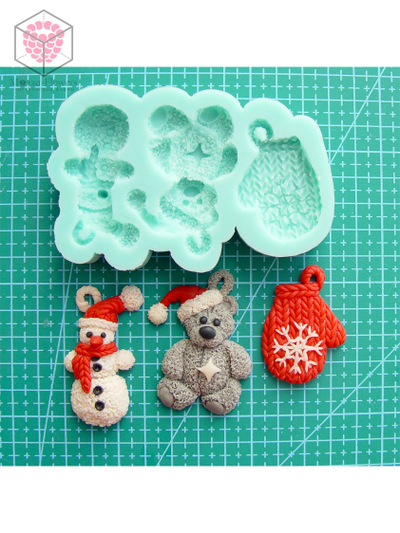 Молд "Новогодний с мишкой"