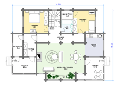 Дом из клееного бруса КБ-01, 250 м2