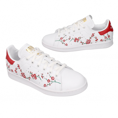 Кроссовки Adidas Stan Smith Footwear White Scarlet