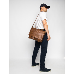 Кожаная мужская сумка Madruzzo Premium brown (арт. 
5068-63)