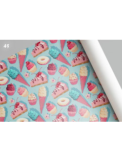 Упаковочная бумага/Сладости  ,100х70 см.