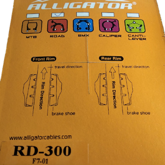 Колодки ободн. Alligator RD-300, шоссе, V-brake, картридж., 55 мм, RD-300-DIY
