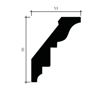 Карниз 1.50.196 - 70*53*2000мм