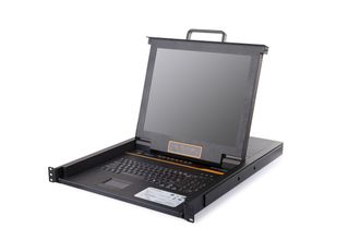 Выдвижная локальная LCD KVM консоль Kinan 17&quot;, USB, Клавиатура, Тачпад, TFT-дисплей, 8 портов, с каскад. до 256 серверов с разъемами PS/2, USB, VGA; OSD меню, DDC2B, 2048x1536 до 20 м, 1600x1200 до 50 м, 1280x1024 до 100 м, 1024x768 до 150 м (LC1708)