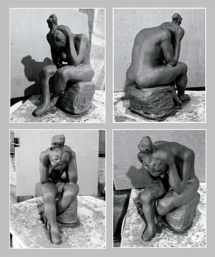 Купальщица. 2025. Глина.© Харабадзе Заза.
Скульптура в процессе.