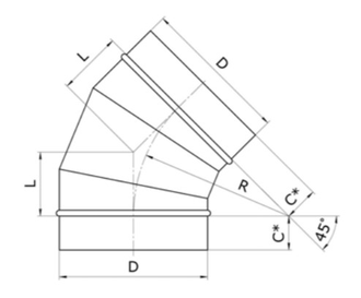 Отвод 45 градусов (круглый)