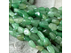 Зелёный авантюрин угловатая галтовка 6-10 мм цв. усилен, цена за нить 19 см