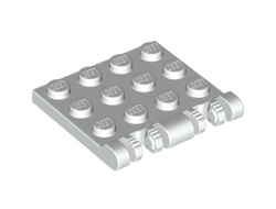 Hinge Plate 3 x 4 Locking Dual 2 Fingers, 7 Teeth, White (50337 / 6266280)