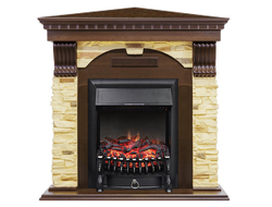 Угловой электрокамин Dublin AO сланец с очагом Fobos RC