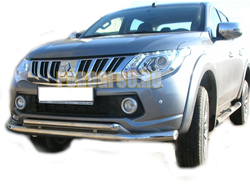 Защита переднего бампера d76/60 для Mitsubishi L200 (2015-2019)