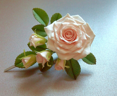 "Аромат чудесных роз". Зажим для волос.