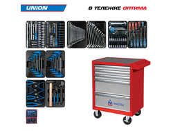 Набор инструментов 173 предмета, "UNION", в красной тележке KING TONY 932-000AMR