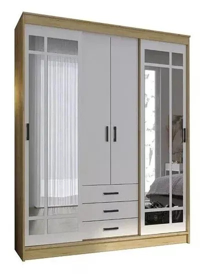 Шкаф-купе Лорд Дуб вотан/Белый гладкий  (Эра)