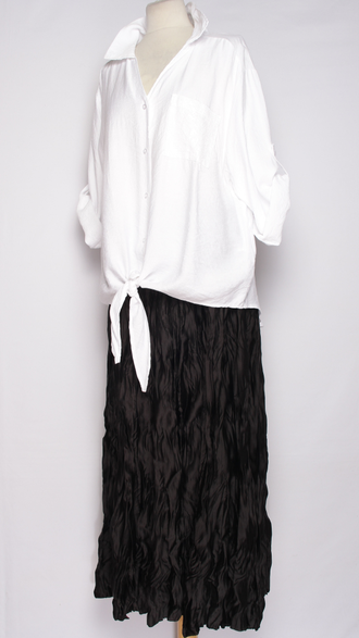 Юбка плотная шелковая "Жатая" серая, черная р.46-54