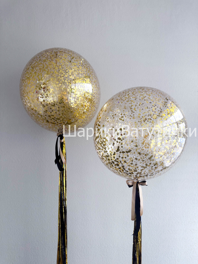 Шар гигант с конфетти и надписью 60см