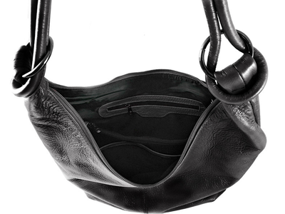 (АРТИКУЛ: 8206) СУМКА МЕШОК, БОЛЬШАЯ, НАТУРАЛЬНАЯ КОЖА, ЧЕРНАЯ, ЧЕРЕЗ ПЛЕЧО