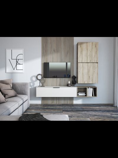 Бохо НМ-001 гостиная Дуб Крафт Серый/Кашемир