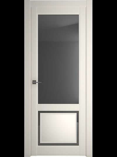 Межкомнатная дверь Афина ваниль винил со стеклом