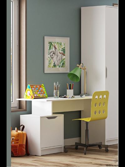 Руна СТ 01 Стол письменный Белый/Белый