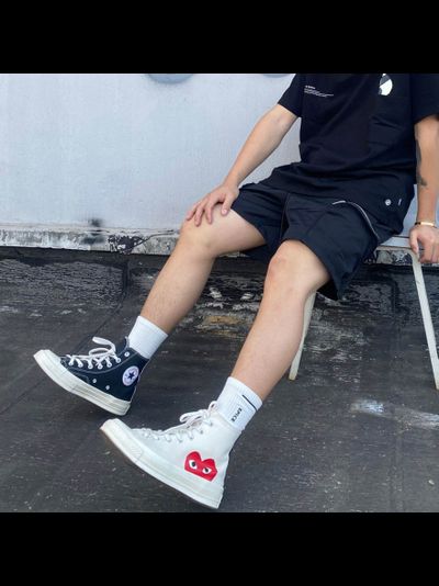 Converse Comme Des Garcons Play с сердечком белые высокие