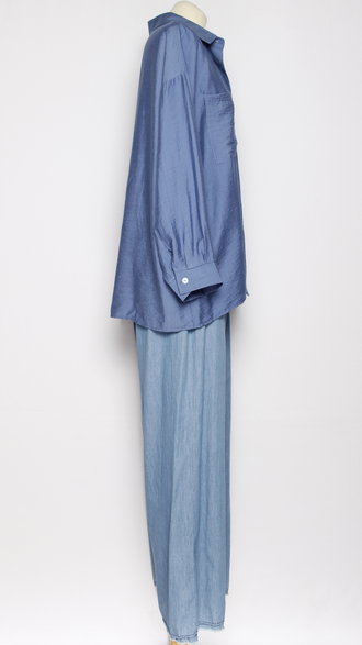 РУБАШКА ВИСКОЗА "ОДИН КАРМАН" джинс р.50,54,56