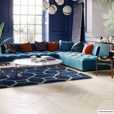 Паркетная доска Barlinek Французская елка Дуб Trivor 130 мм елочка лак шип-паз с фаской толщина 14 мм 0.61 м2