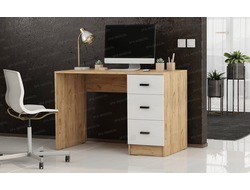 ЛДСП Стол письменный СТАНДАРТ Дуб Вотан-Белый глянец