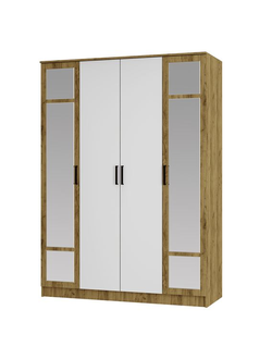 Шкаф 4-х створчатый Евро ШК-11 крафт/белый (Мебелони)