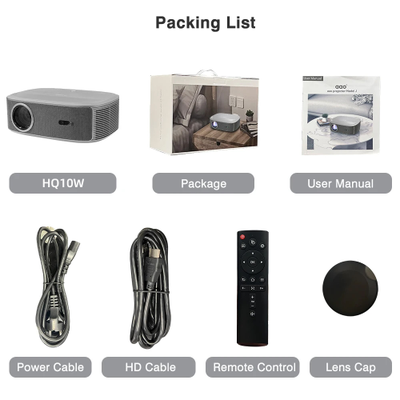 Проектор Everycom HQ10W (версия 2025 года) Full HD со встроенным Android 12.0, 800 Ansi люменов