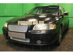 Защита радиатора Volvo S60 (I рестайлинг) 2004-2010 chrome верх PREMIUM (устанавливается вместо штатной)