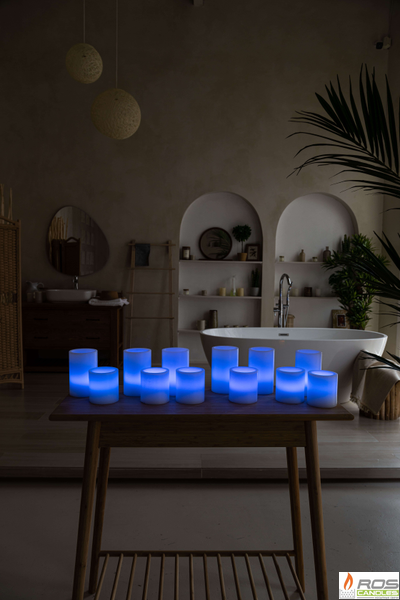 Набор LED свечей с парафиновыми плафонами (9,2*10см - 6шт; 9,2*15см - 6шт), "Цветной"