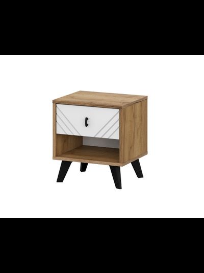 Байкал Тумба прикроватная Дуб Золотой/Белый матовый