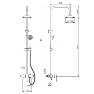 ДУШЕВАЯ СТОЙКА LEDEME L2409-1
