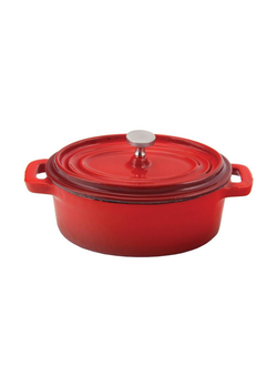 Кастрюля для подачи 12 Х 9 см с крышкой, эмаль чугун