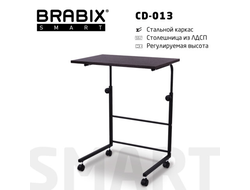Стол BRABIX "Smart CD-013", 600х420х745-860 мм, ЛОФТ, регулируемый, колеса, металл/ЛДСП ясень, карка