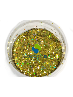 Блёстки глиттер Light Gold Holographic Светлое Золото Голография 0,6 мм 1 кг