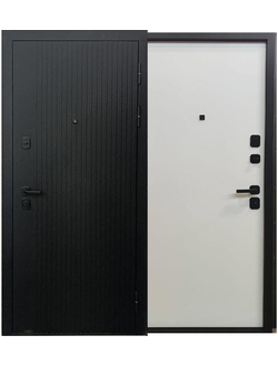 Берилл Вертикаль МДФ/МДФ Черный кварц / Силк сноу Гладкая