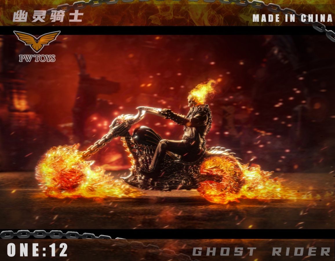 Мотоцикл Призрачного Гонщика (Ghost Rider) - КОЛЛЕКЦИОННАЯ ФИГУРКА 1/12 ...